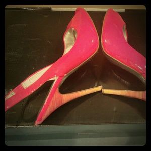 Fuschia Patent Leather Slingbacks